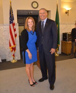 Governor Inslee and Chair Maria Peterson